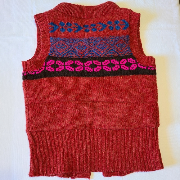 Free People Women's Fair Isle Wool Blend Sweater Vest sz M - Picture 6 of 7